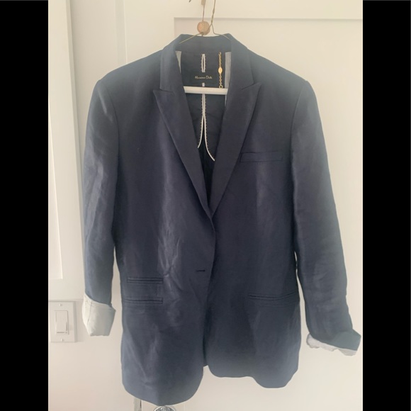 Massimo Dutti Jackets & Blazers - Massimo Dutti Navy Linen blazer Size Large